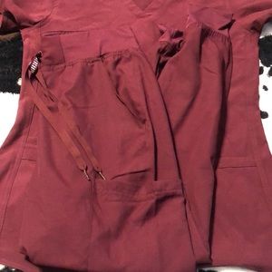 Med Couture Maroon Scrub set